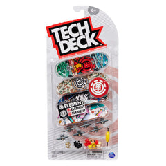 Tech Deck - Tabla de dedos de 96 mm con diseños auténticos, paquete de 4 - Variados