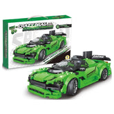Teorema - Construction Set Toys - Crazy Drag Racing Green Supercar - 5 Yrs - STEM Learning