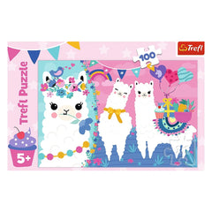 Trefl - 100 Piece Puzzle - Happy Llamas - Puzzles Age +5 - TRF16363