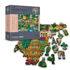 Trefl - 1000 Piece Jigsaw Puzzle - Woodcraft Famous Places in France - Puzzles Age +14 - TRF20150