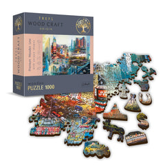 Trefl - 1000 Piece Jigsaw Puzzle - Woodcraft New York Collage - Puzzles Age +14 - TRF20147