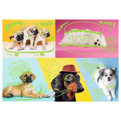 Trefl - 1000 Piece Puzzle - Neon Color Line Far out Dogs - Puzzles Age +14 - TRF10578
