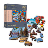 Trefl - 1000 Piece Puzzle - Woodcraft Colorful Balloons - Puzzles Age +14 - TRF20143