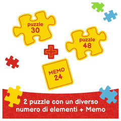 Trefl - 2 Puzzles in 1 + Memos - Paw Patrol to the Rescue - Puzzle & Card Game Age +3 - TRF90790