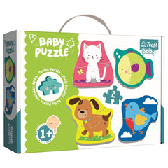 Trefl - 4 Puzzles in 1 Shaped - Baby Classic Animals - Puzzles Age +1 - TRF36074
