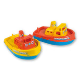 Colorful Androni Queen Mary floating boats with vibrant red, yellow, and blue design, perfect for beach or pool play.