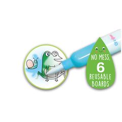 Avenir Magic Water Painting features a smiling green snail holding a blue pen, promoting mess-free art for kids.