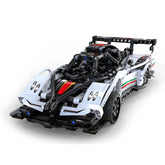 CaDA Z Wind RC Super Car construction set features a glossy red, black, and white design with rubber tires and metal componen