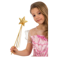 Carnival Toys - Varita de Hada de Tela Dorada Encantadora de 37 cm para Aventuras Mágicas de Juego de Roles - Profesiones de Imaginación y Juego de Roles