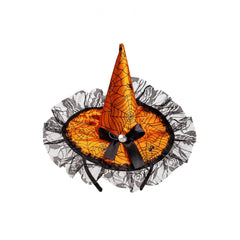 Carnival Toys - Gorra de satén naranja con lazo y encaje para diversión de disfraces - Profesiones de juego y juegos de roles