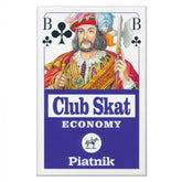 Dal Negro French-Suited Pattern Playing Cards in retail packaging with blue background, featuring spade, club, diamond, heart