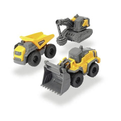 Dickie - Pack de 3 Vehículos de Juego Volvo Micro Builders