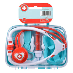 Doctor's Case with Accessories features a clear plastic kit filled with colorful toy medical tools for pretend play.