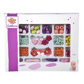 Eichhorn Bead Set Letters with 190 colorful crafting pieces in a cardboard packaging featuring a clear plastic window.