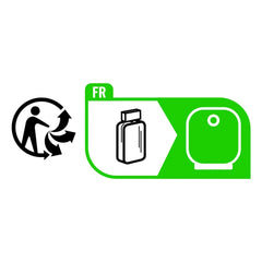 EULENSPIEGEL Black Tooth Enamel 7ml on a white background with green accents and black text, featuring directional arrows.