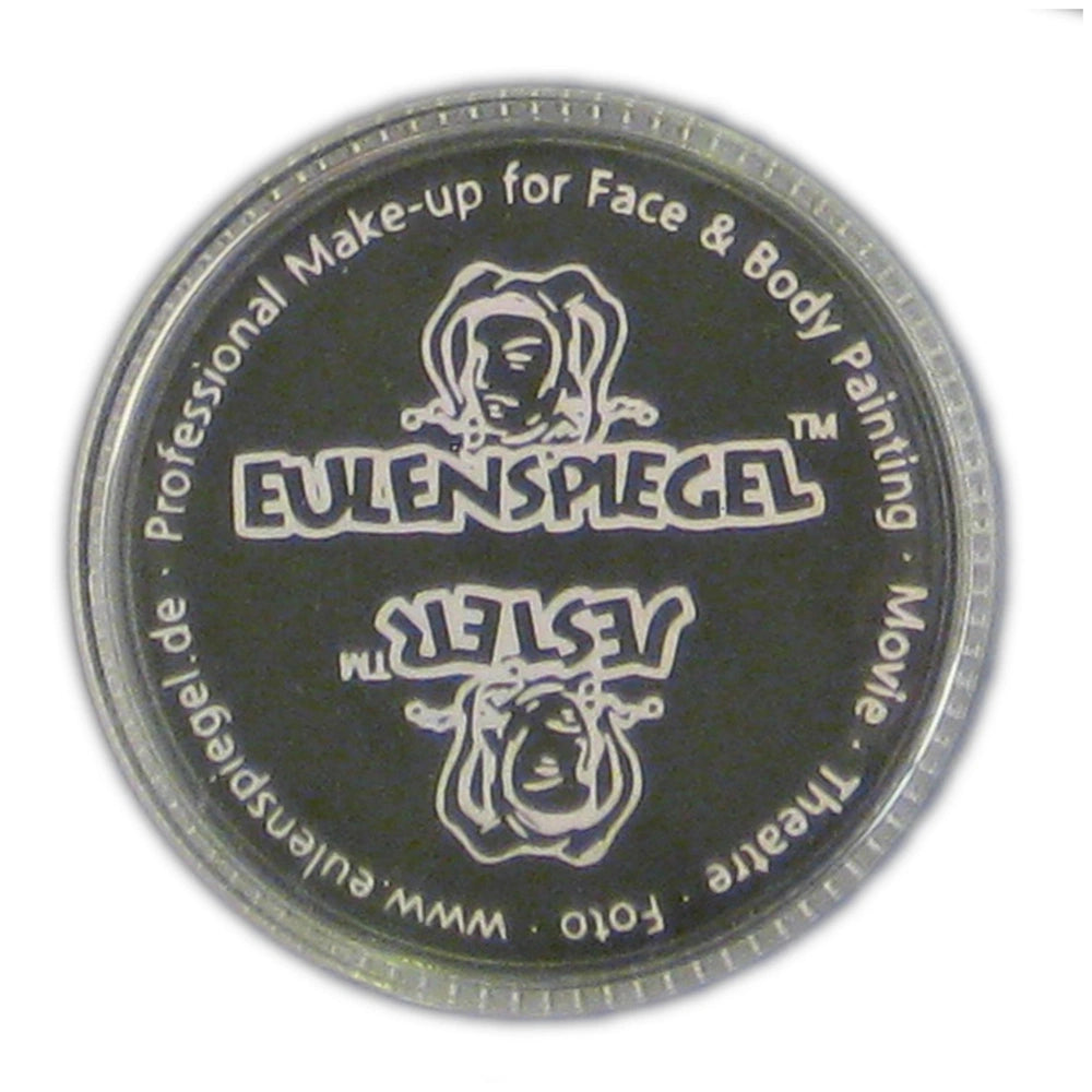 EULENSPIEGEL High Coverage Black Oil Based Cream Makeup packaging features glossy black material with white text and logo.