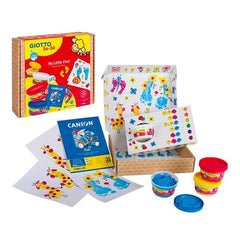 Fila Giotto Be-Bè My Little Feet Colour Finger Paints set in a colorful cardboard box with four plastic containers and graphi