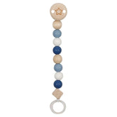 GOKI Soother Chain Star features colorful wooden and plastic beads with a metal ring, ideal for baby activity and engagement.