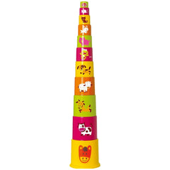 Gowi - Giant Pyramid Deluxe - 11 Pieces In A Bucket - Sorting & Stacking Toys