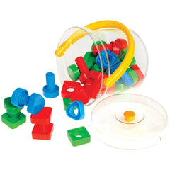 Gowi - Juego de tornillos - 48 piezas en un cubo - Juguetes de actividad para bebés