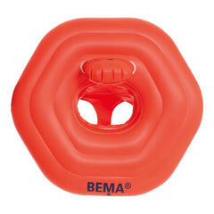 Bema Baby Swimming Seat in solid red with a central opening, white rim, and ridged perimeter for added safety.