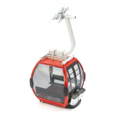 Jagerndorfer Gondel Omega IV 8 model in red plastic with silver frame, black seat, and clear window, displayed front view.