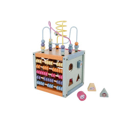 Johntoy - The Wooden Wildies Family Activity Cube - Baby Activity Toys