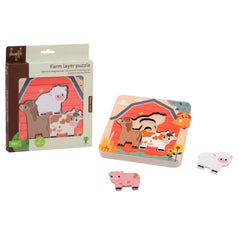 Johntoy - Wooden Farm Layer Puzzle - Puzzles