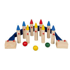 Happy People - Juego de bolos 16 x 3 cm de madera 13 piezas