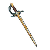 Musketeer sword with a gold-colored metal handle and a silver-colored metal blade, centered in a product display.
