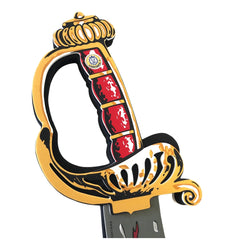Liontouch Pirate Sabre features a gold, black, and red handle with decorative elements, perfect for pretend play and role-pla