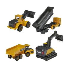 Majorette - Set de 4 Vehículos de Construcción Volvo - Juguetes para Jugar