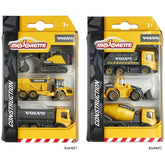 Majorette - Pack de 3 Vehículos de Juguete de Construcción Volvo