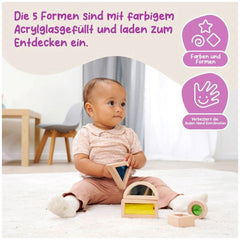 Montessori Window Building Blocks Set: Child playing with colorful wooden toy, promoting exploration and eye-hand coordinatio