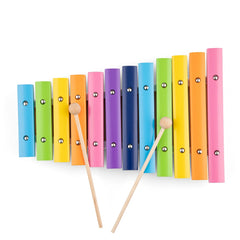 New Classic Toys - Xilófono con Libro de Música - 12 Barras - Instrumentos Musicales