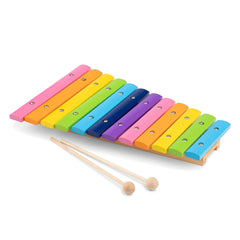 New Classic Toys - Xilófono con Libro de Música - 12 Barras - Instrumentos Musicales