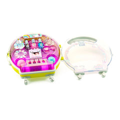 Nice Creative Trolley Beauty & Nails Unicorn features a glossy and matte plastic design with multiple colorful trays for orga