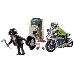 Playmobil City Action Persecución en Motocicleta de la Policía al Ladrón de Dinero - 70572