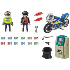 Playmobil City Action Persecución en Motocicleta de la Policía al Ladrón de Dinero - 70572