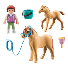 Playmobil Caballos de Cascada Niño con Poni y Potro - 71498