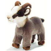 Rudy Little Mountain Chamois Plush, 23 cm, features a brown and white body, white face, and brown ears, feet, tail, and horn.