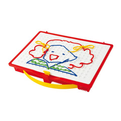 Quercetti Filo Filo arts and crafts set features a white matte surface with colorful drawn lines and a smiling face illustrat