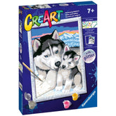 Ravensburger - Creart Cute Huskies - Painting By Numbers - Arts & Crafts