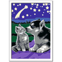 Ravensburger - Creart Cachorros Bajo las Estrellas - Pintura por Números - Artes y Manualidades