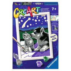 Ravensburger - Creart Cachorros Bajo las Estrellas - Pintura por Números - Artes y Manualidades