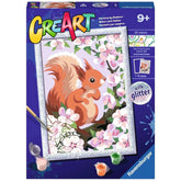 Ravensburger - Creart Squirrel On Cherry Branch - Painting By Numbers - Arts & Crafts
