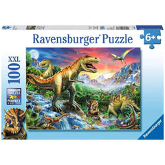 Ravensburger - Dinosaurios - Con los Dinosaurios - 100 Piezas - Rompecabezas