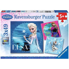 Ravensburger - Frozen - Elsa, Anna y Olaf - 3x49 Piezas - Rompecabezas
