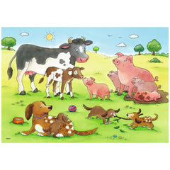 Ravensburger - Familias Animales Felices - 2x12 Piezas - Rompecabezas