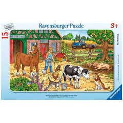 Ravensburger - Vida Feliz en la Granja - 15 Piezas - Rompecabezas
